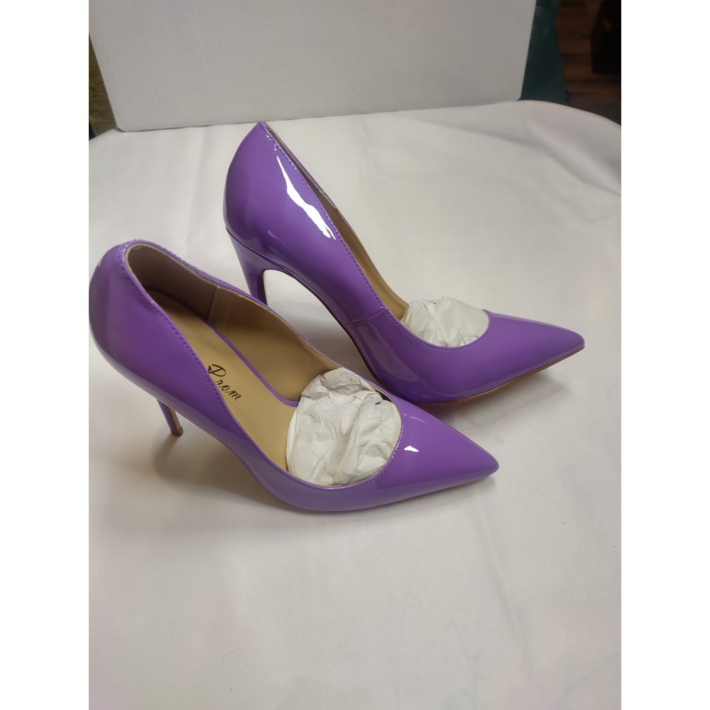 Sexy Prom Women Lavender Purple Patent Pointed Toe Stiletto Pump Heels Size 8.5
